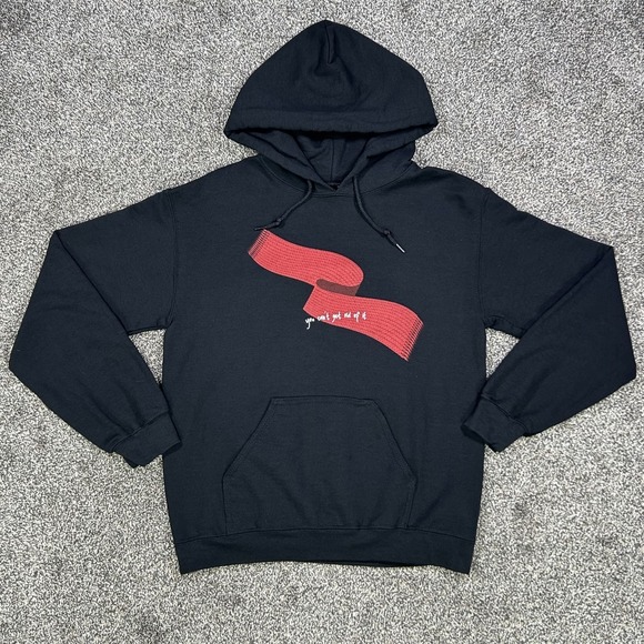Taylor Swift All Too Well Red Scarf Pullover Hoodie Womens Small Black Red - Picture 1 of 8